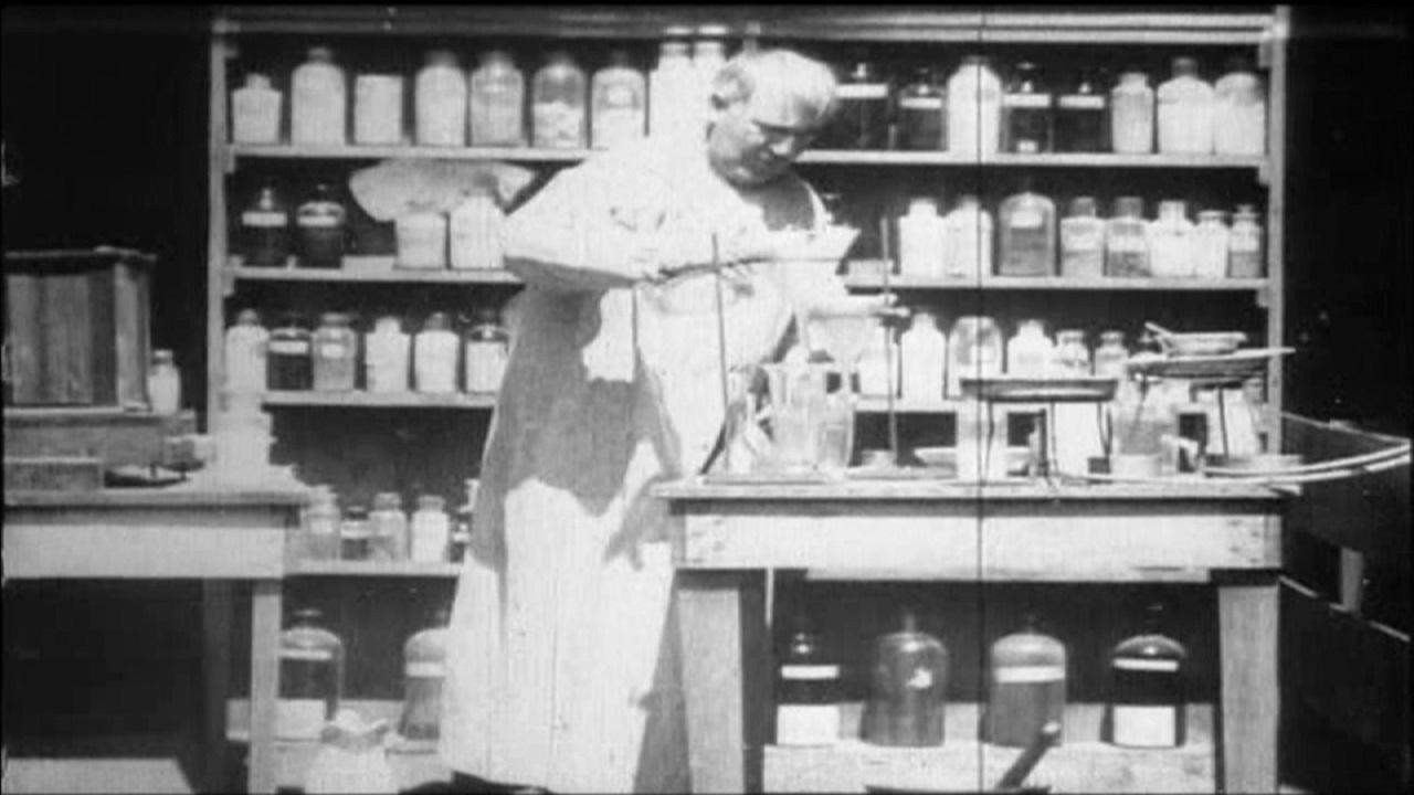 Backdrop for Mr. Edison at Work in His Chemical Laboratory