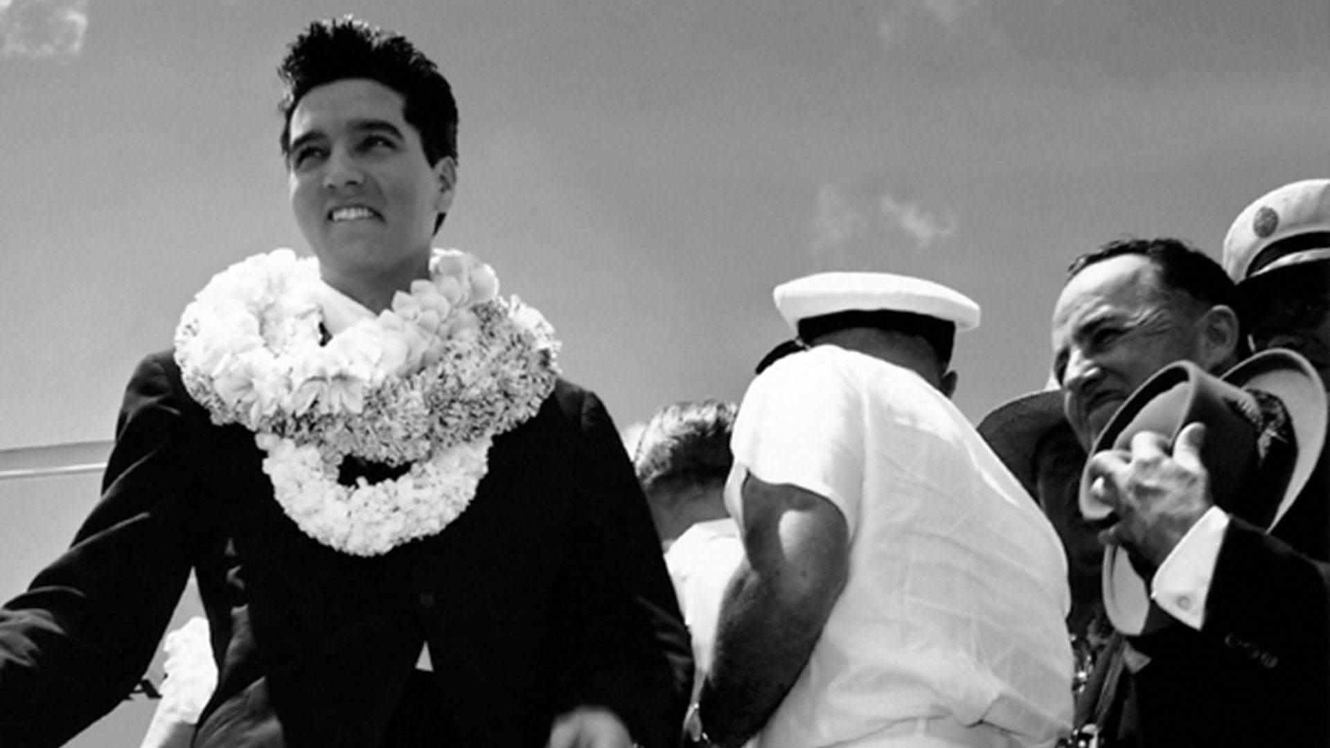 Backdrop for Elvis and the USS Arizona