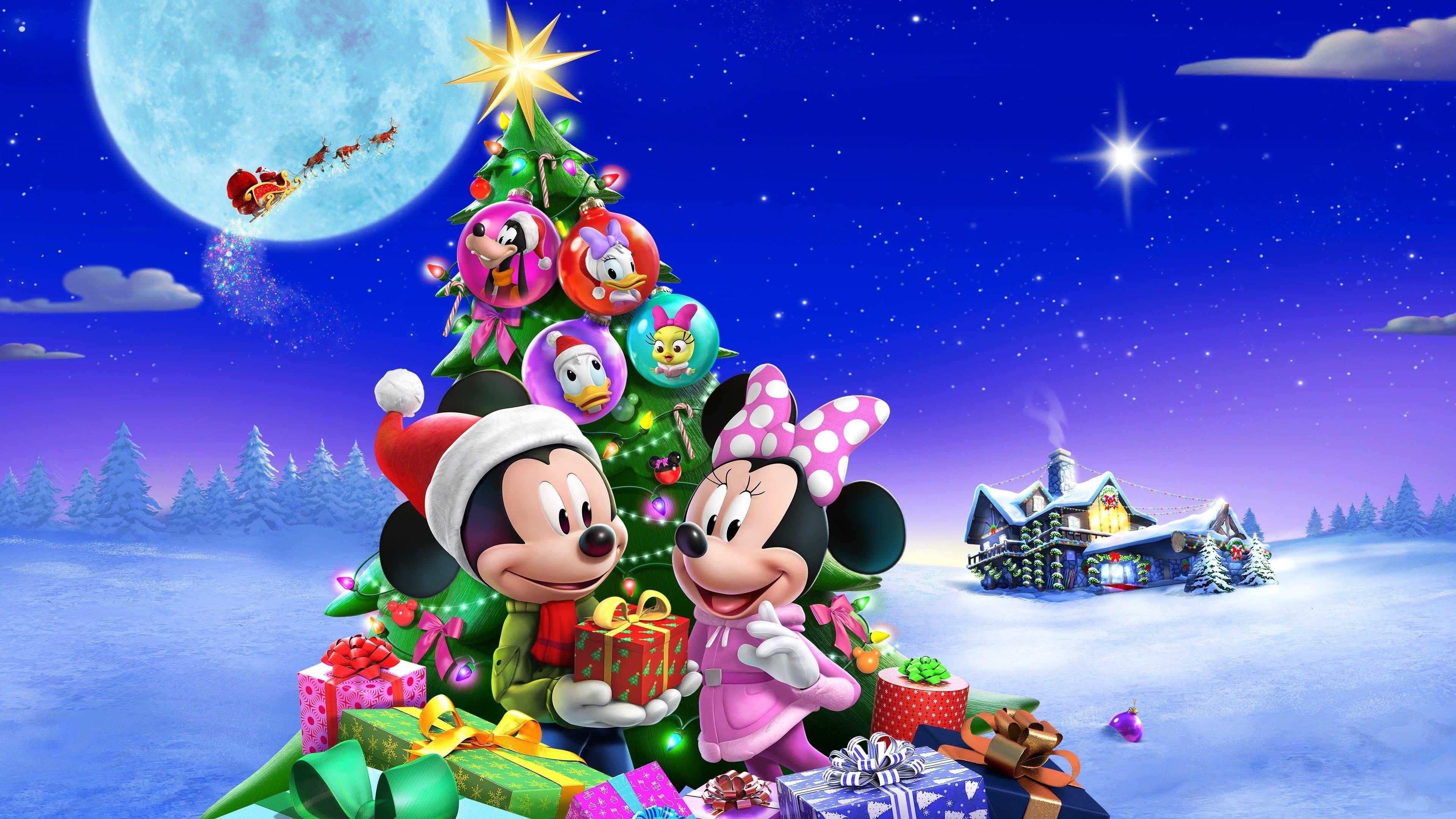 Backdrop for Mickey and Minnie Wish Upon a Christmas