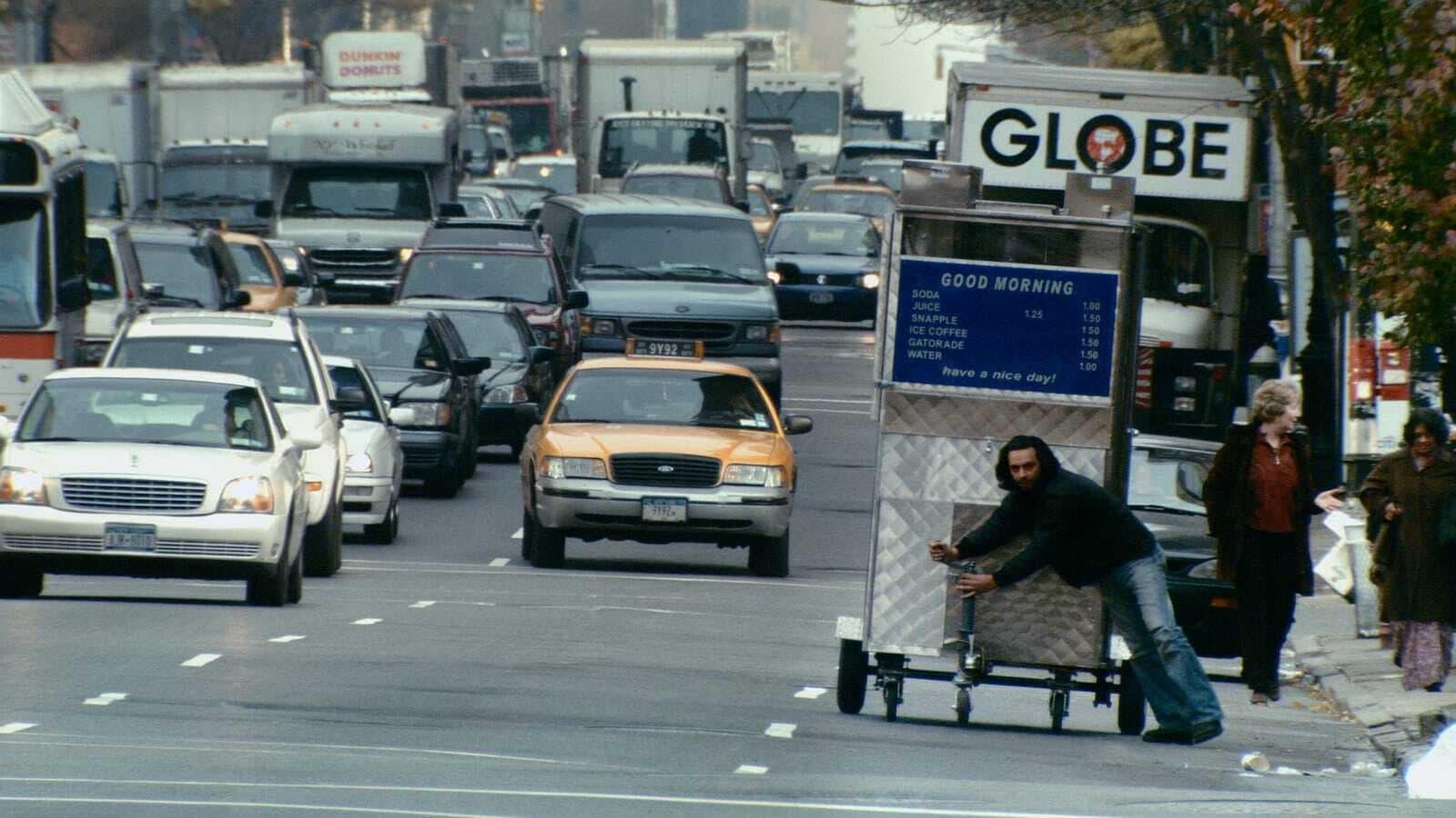 Backdrop for Man Push Cart