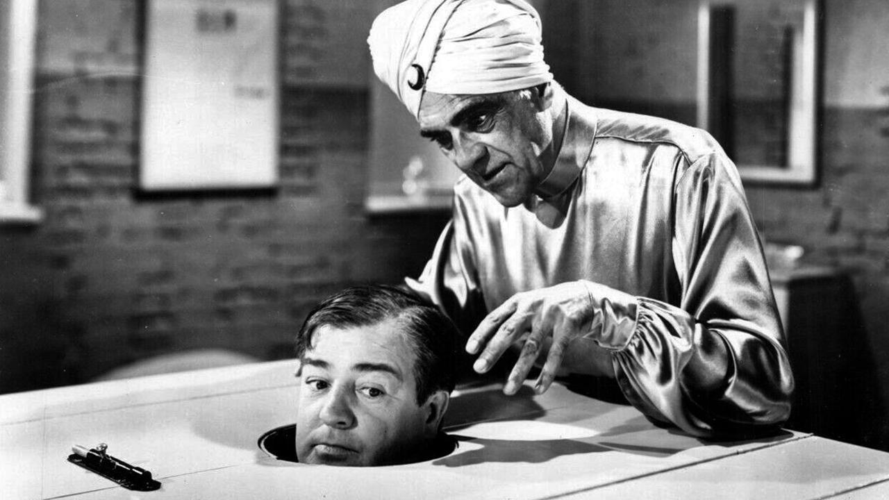 Backdrop for Bud Abbott and Lou Costello Meet the Killer, Boris Karloff