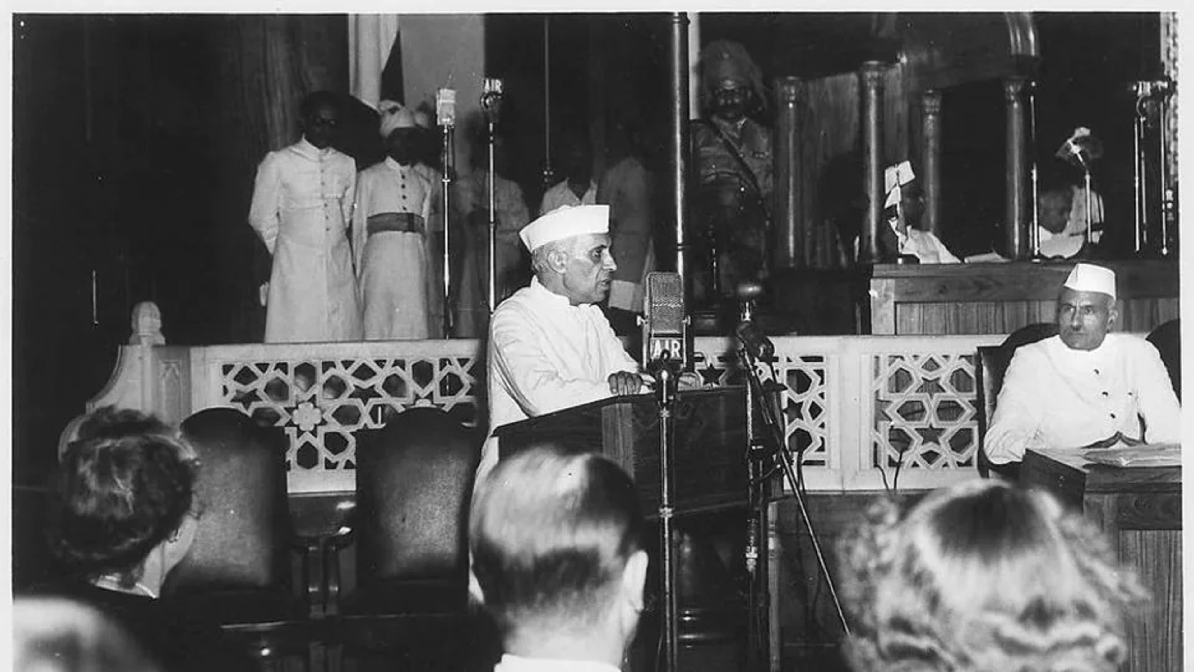 Backdrop for Nehru