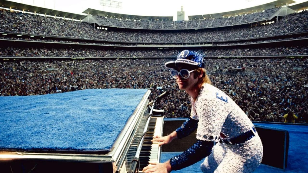 Backdrop for Elton John at Dodger Stadium